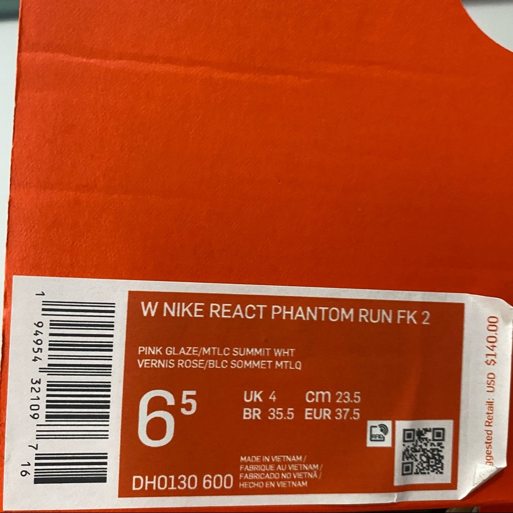 Nike React Phantom Run Flyknit 2 Womens Pink Glaze Laceless Half Box - Picture 13 of 16